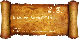 Mathern Borbála névjegykártya